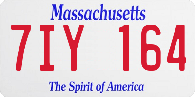 MA license plate 7IY164