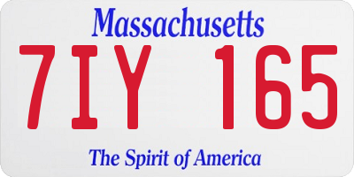 MA license plate 7IY165