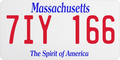 MA license plate 7IY166