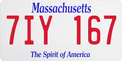 MA license plate 7IY167