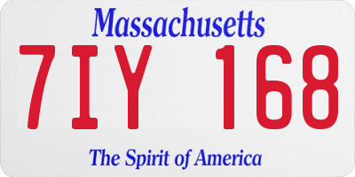 MA license plate 7IY168