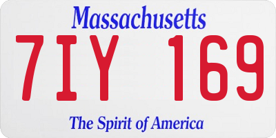 MA license plate 7IY169