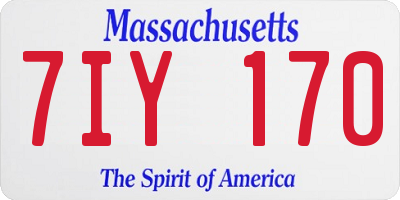 MA license plate 7IY170