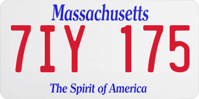 MA license plate 7IY175