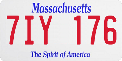 MA license plate 7IY176