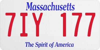 MA license plate 7IY177