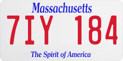 MA license plate 7IY184