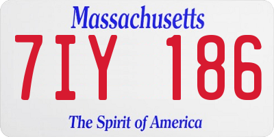 MA license plate 7IY186