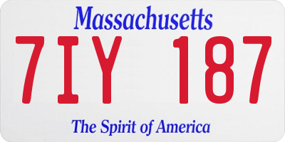 MA license plate 7IY187