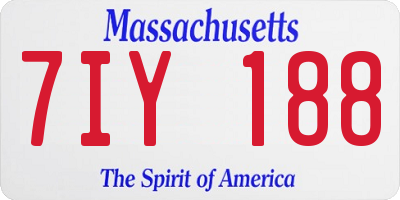 MA license plate 7IY188