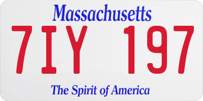 MA license plate 7IY197
