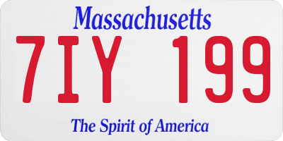 MA license plate 7IY199