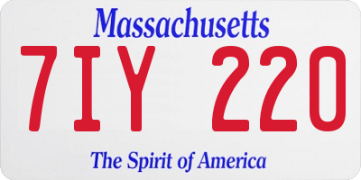 MA license plate 7IY220