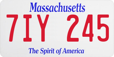 MA license plate 7IY245