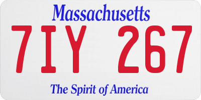 MA license plate 7IY267