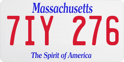 MA license plate 7IY276