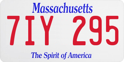 MA license plate 7IY295