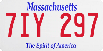 MA license plate 7IY297