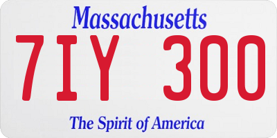 MA license plate 7IY300