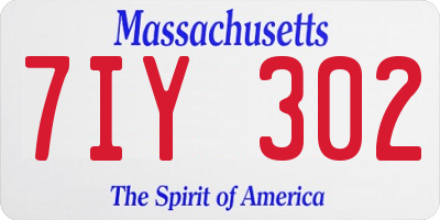 MA license plate 7IY302