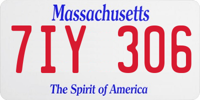 MA license plate 7IY306
