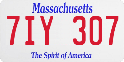 MA license plate 7IY307