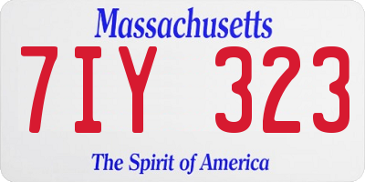 MA license plate 7IY323