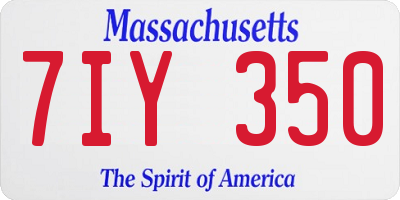 MA license plate 7IY350