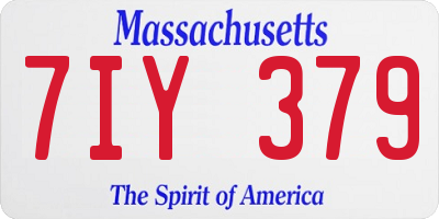 MA license plate 7IY379
