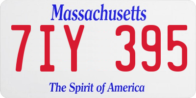 MA license plate 7IY395