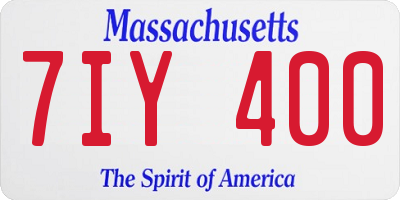 MA license plate 7IY400
