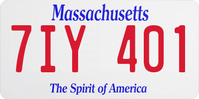 MA license plate 7IY401