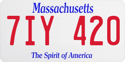 MA license plate 7IY420