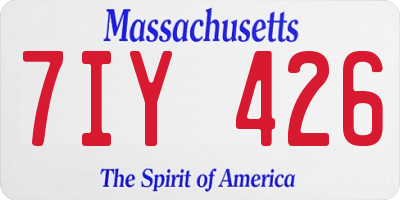 MA license plate 7IY426
