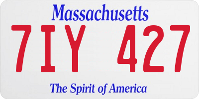 MA license plate 7IY427