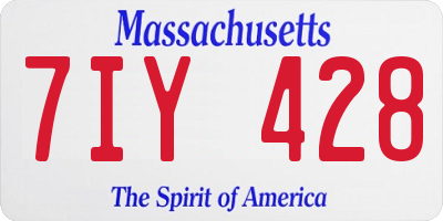 MA license plate 7IY428
