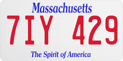 MA license plate 7IY429