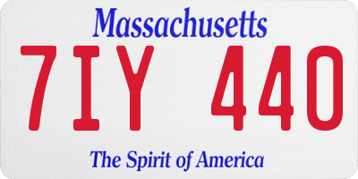 MA license plate 7IY440