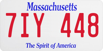 MA license plate 7IY448
