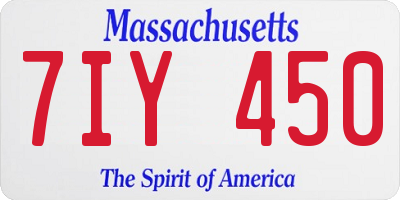 MA license plate 7IY450