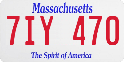 MA license plate 7IY470
