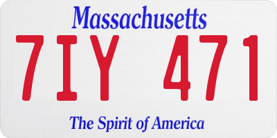 MA license plate 7IY471