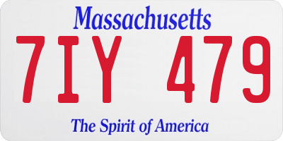 MA license plate 7IY479