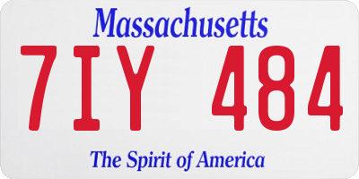 MA license plate 7IY484