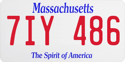 MA license plate 7IY486