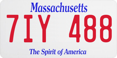 MA license plate 7IY488