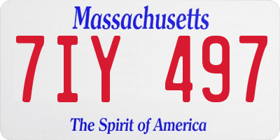 MA license plate 7IY497
