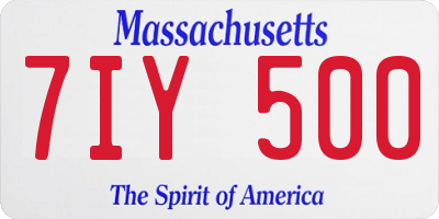 MA license plate 7IY500