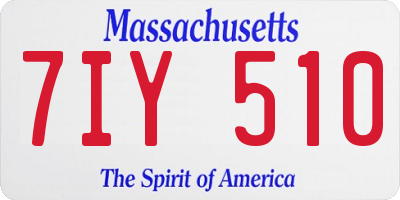 MA license plate 7IY510