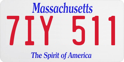 MA license plate 7IY511